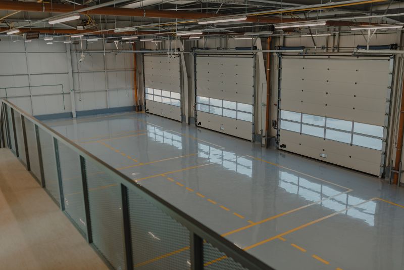 warehouse with epoxy floor