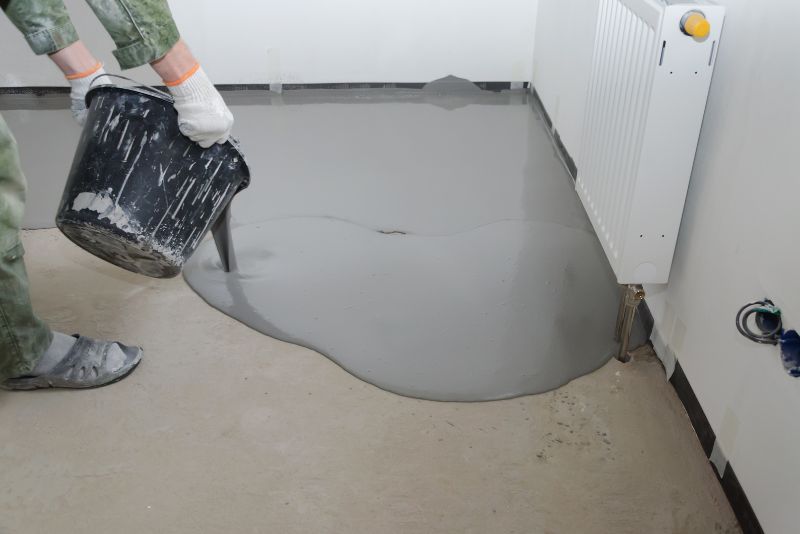 pouring epoxy coating on the floor