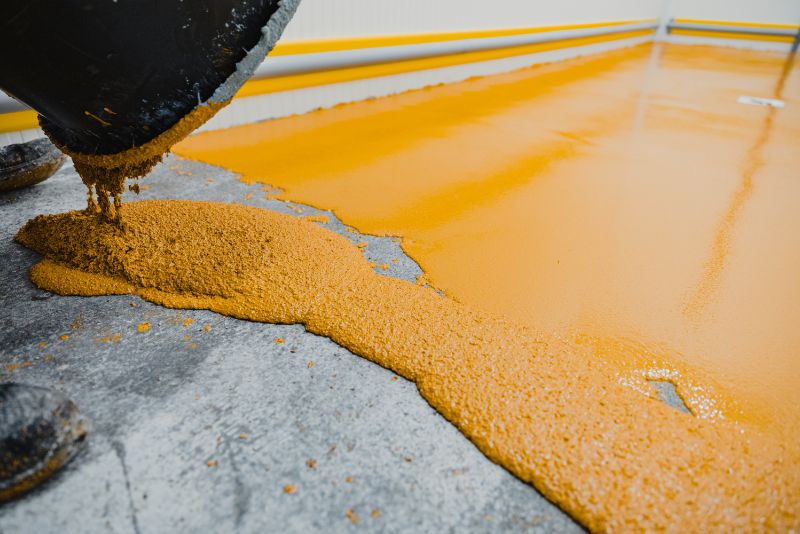 epoxy mixture poured on the floor